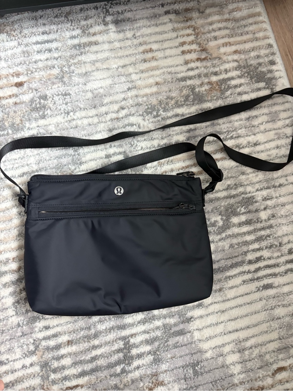lululemon athletica Black Nylon Crossbody Messenger Bag